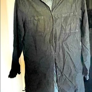 *NEVER WORN* Raw Hem Denim Button-Down Mini Dress